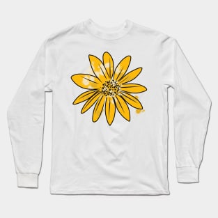 Golden Yellow Sunflower Tawny Olive Digital Art | Melanie Jensen Illustrations Long Sleeve T-Shirt